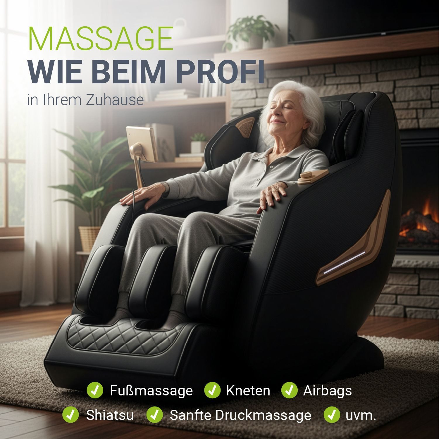 Juskys Massagesessel Paros, Ganzkörpermassage, SL-Track, Zero-Gravity, Touc günstig online kaufen