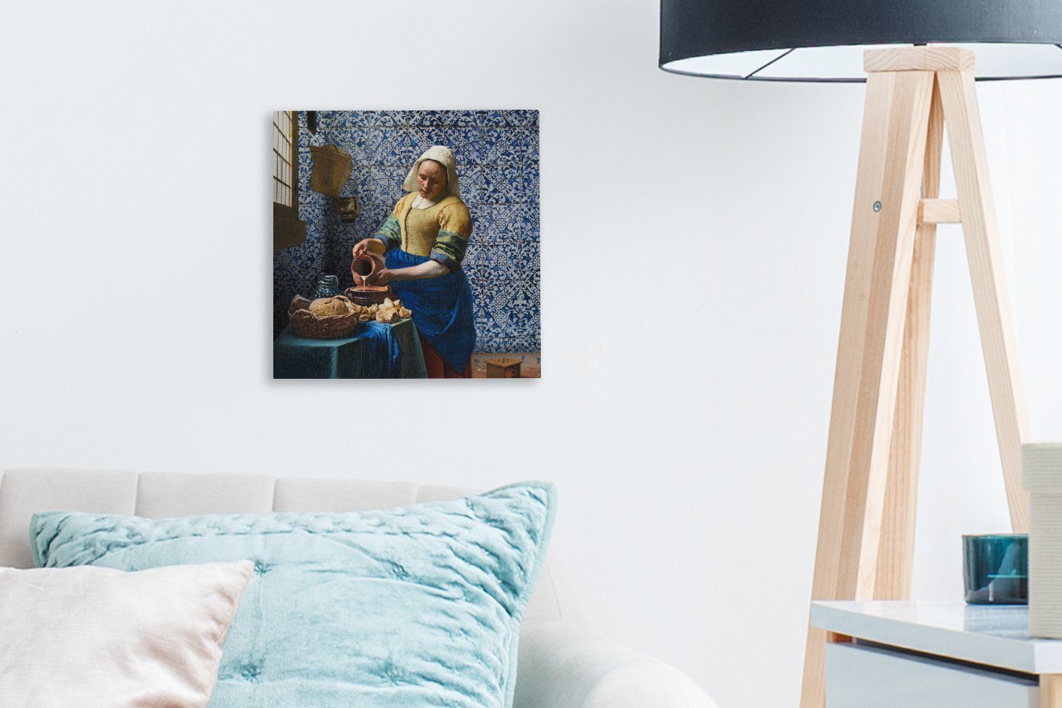 Schlafzimmer Gemälde Bilder OneMillionCanvasses® Alte Milchmädchen Vermeer Leinwand - Gemälde Blau Delfter Wohnzimmer - (1 - für - Meister, St),