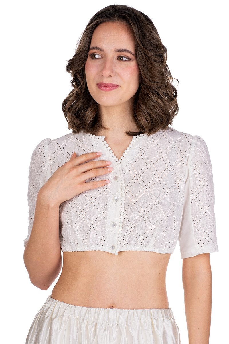 Dirndlbluse Dirndlbluse - DATTEL - offweiß
