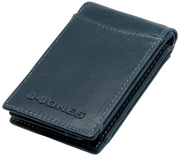 J.Jones Mini Geldbörse Kleine Herrenbörse mit RFID Schutz, Echtleder Minibörse, 4 Kartenfächer, Portemonnaie im Querformat
