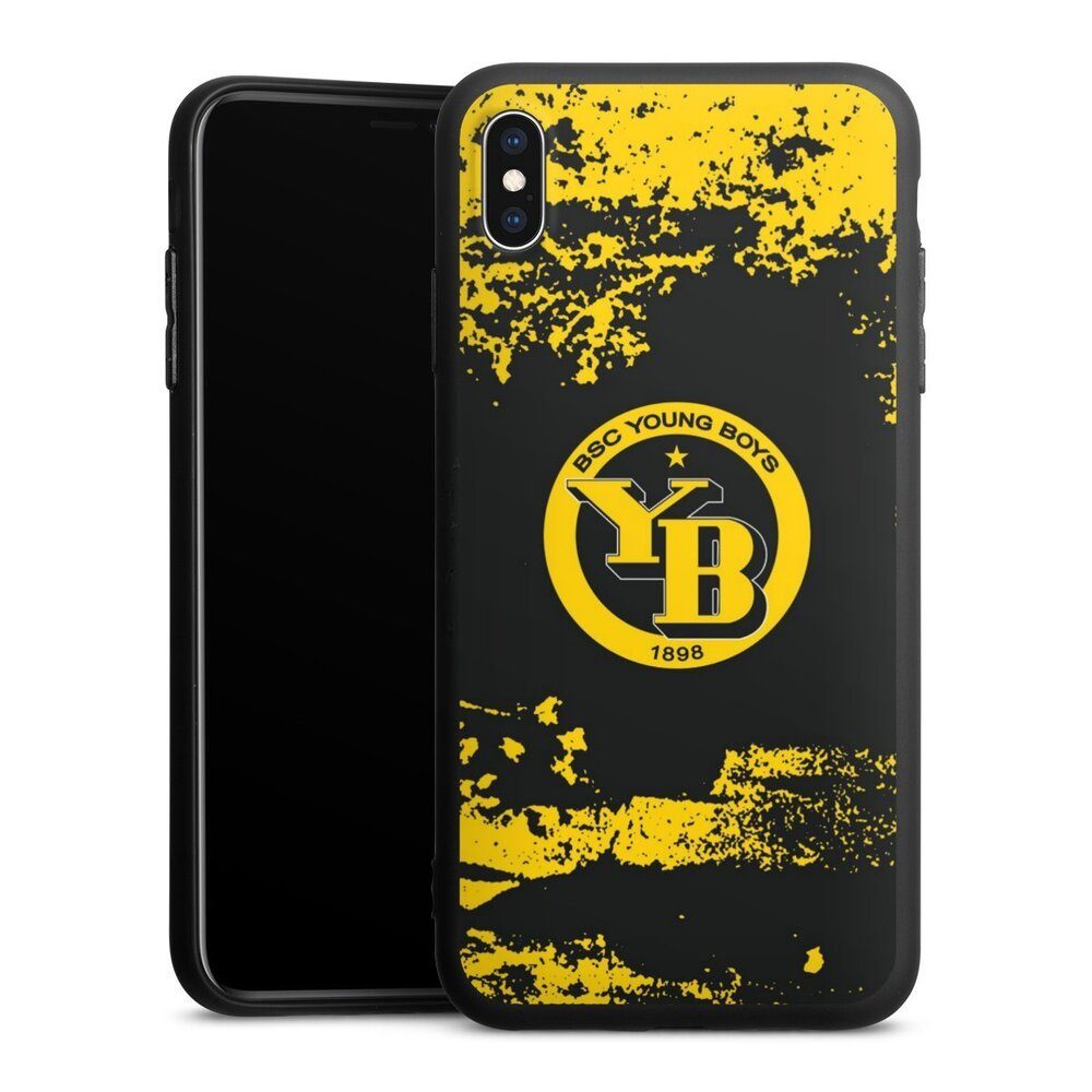 DeinDesign Handyhülle BSC Young Boys Offizielles Lizenzprodukt Fanartikel BSC YB Grunge, Apple iPhone Xs Max Silikon Hülle Premium Case Handy Schutzhülle