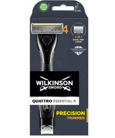 Wilkinson Nassrasierer Wilkinson Sword Quattro Essential 4 Precision Trimmer 3-in-1 Rasierer, 1-tlg.