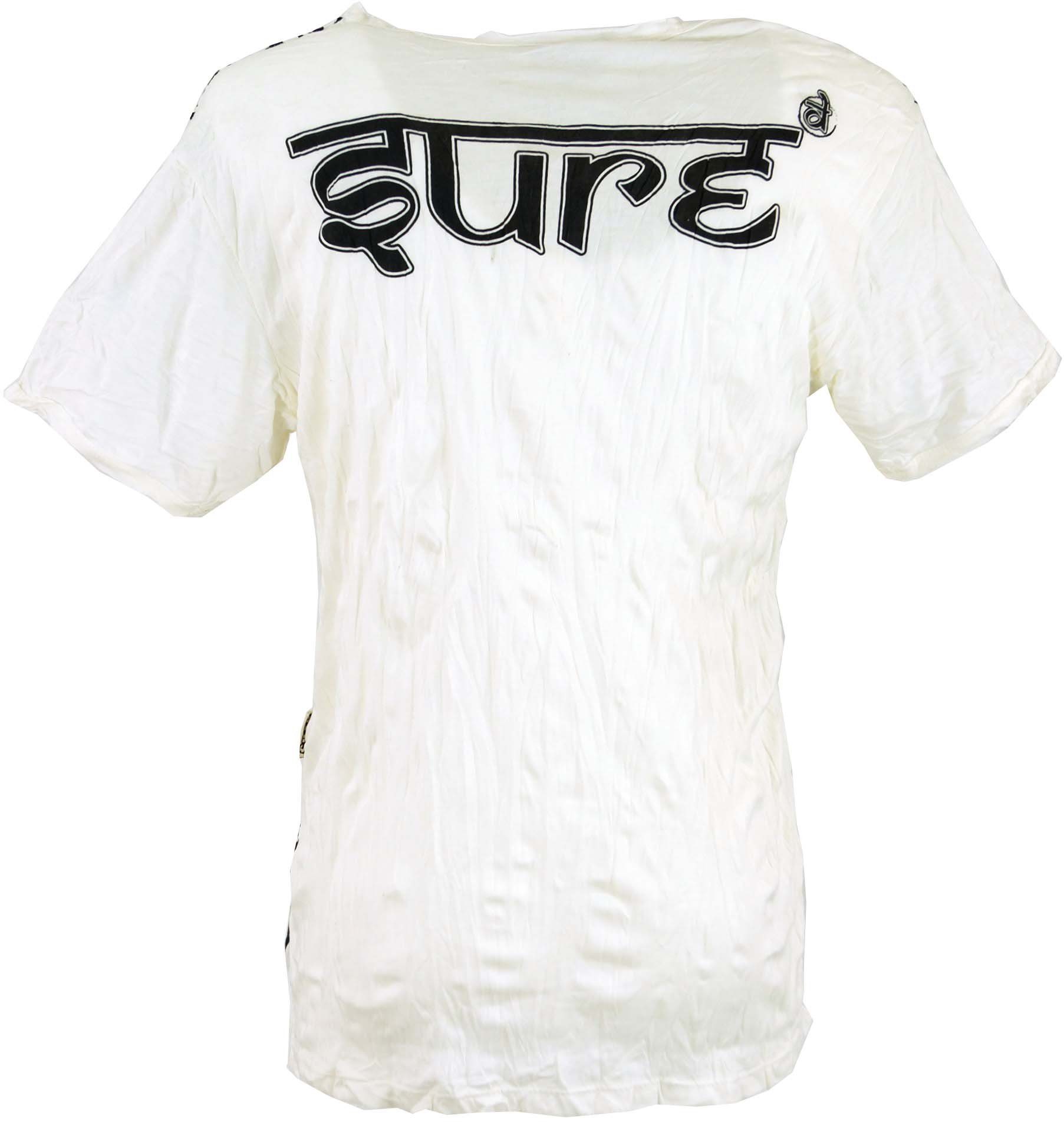 Goa alternative Style, Sure - T-Shirt Festival, T-Shirt Ganesh weiß Bekleidung Guru-Shop