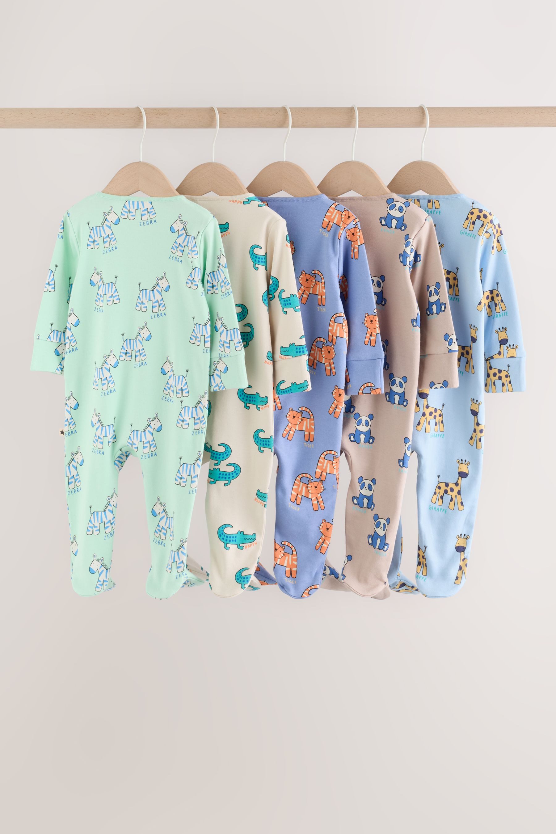 Next Schlafoverall Babyschlafanzüge mit Zweiwege-RV, 5er-Pack (5-tlg) – Bild 3 von 5