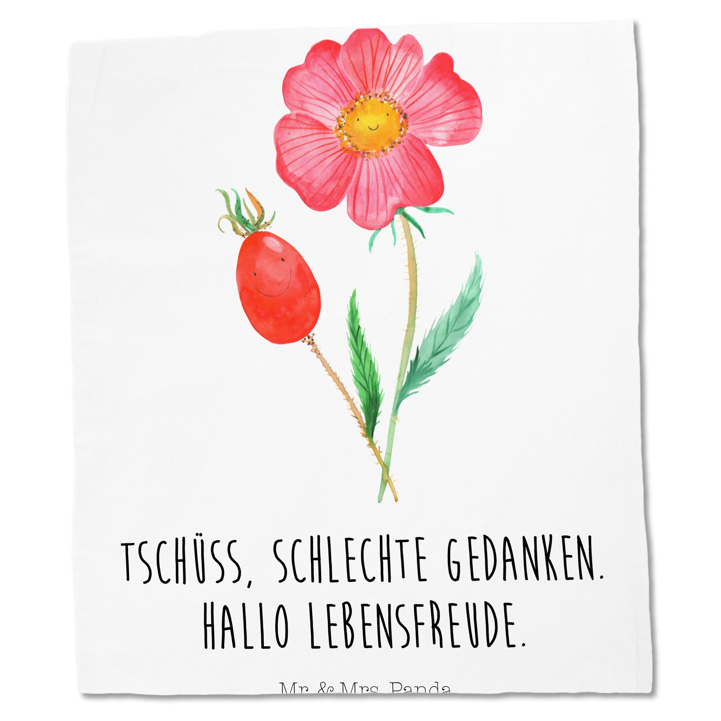Tragetasche - Frühlings Jutebeutel, Mrs. Hagebutte & Weiß - (1-tlg) Mr. Blume, Panda Dek Geschenk, Garten,