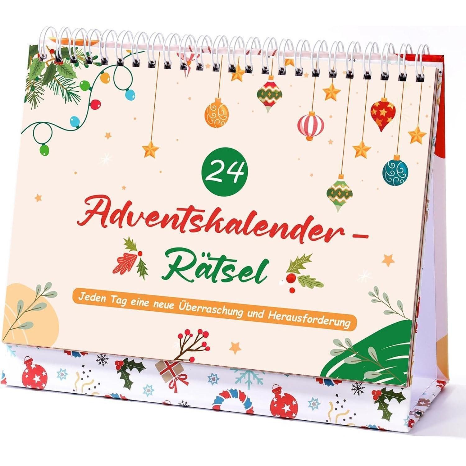 LuxusKollektion Adventskalender Adventskalender Rätsel mit 24 Rätseln für Erwachsene und Kinder