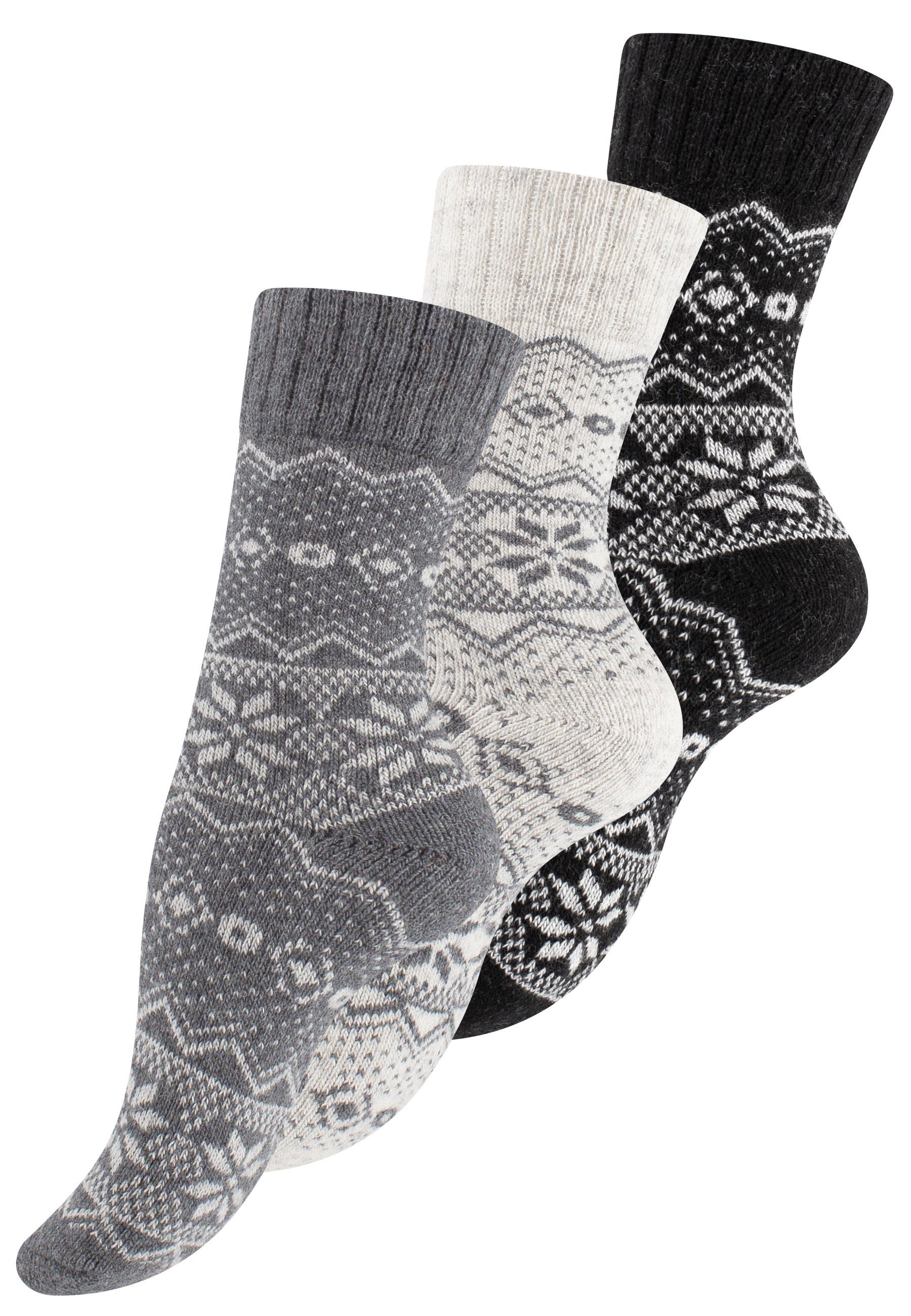 Vincent Creation® Socken (3-Paar) Hygge Socken mit Wolle