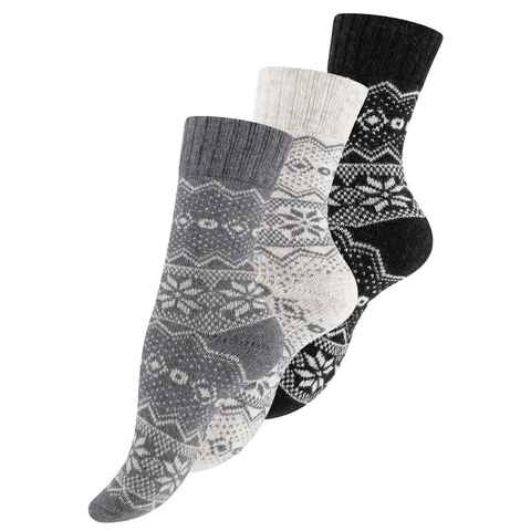 Vincent Creation® Norwegersocken (3-Paar) Hygge Socken mit Wolle