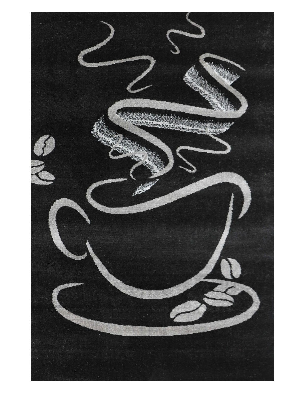 Vimoda Teppich Küchenteppich, Schwarz Trendiger Kaffee Teppich, Rechteckig, günstig online kaufen