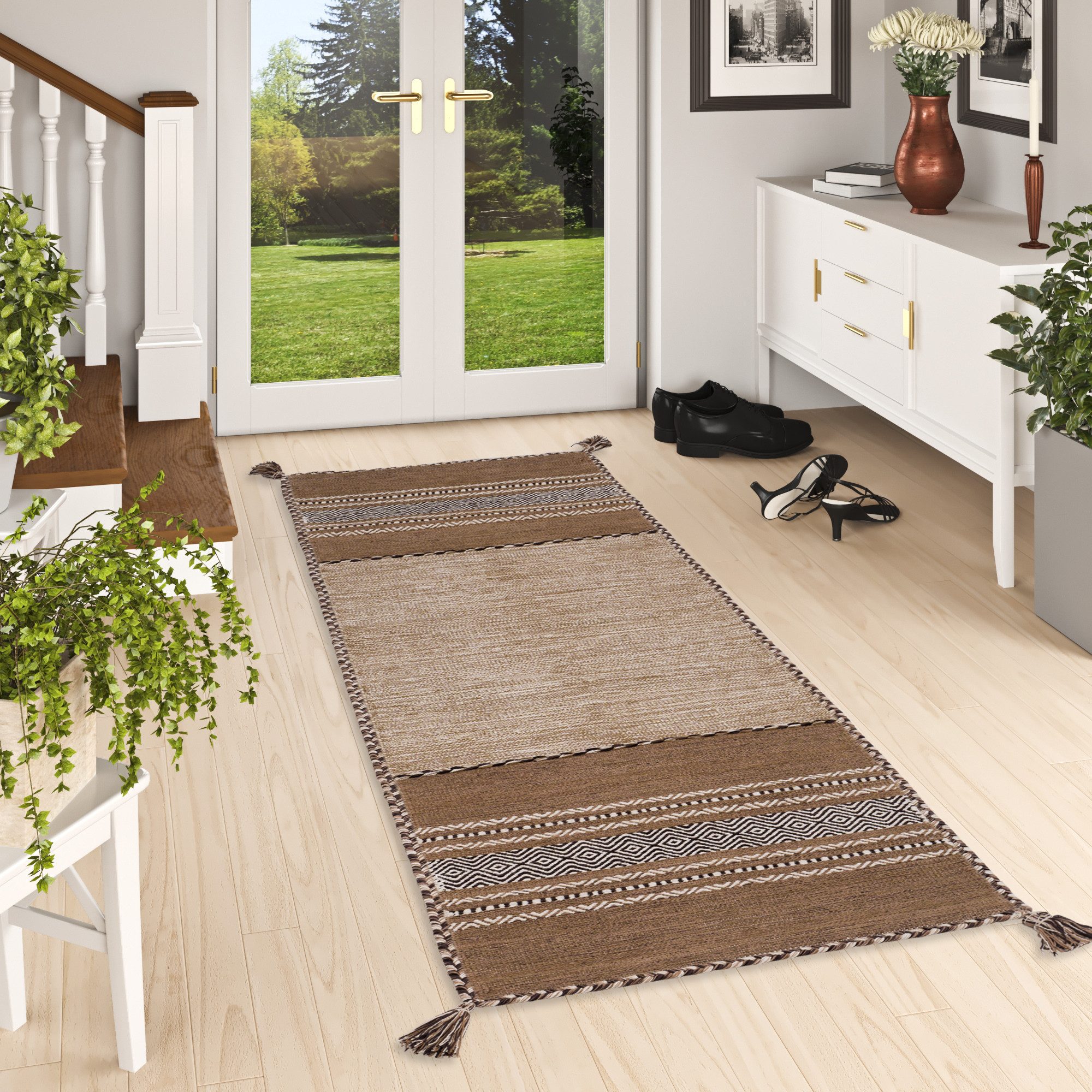 Pergamon Läufer Läufer Natur Teppich Kelim günstig online kaufen