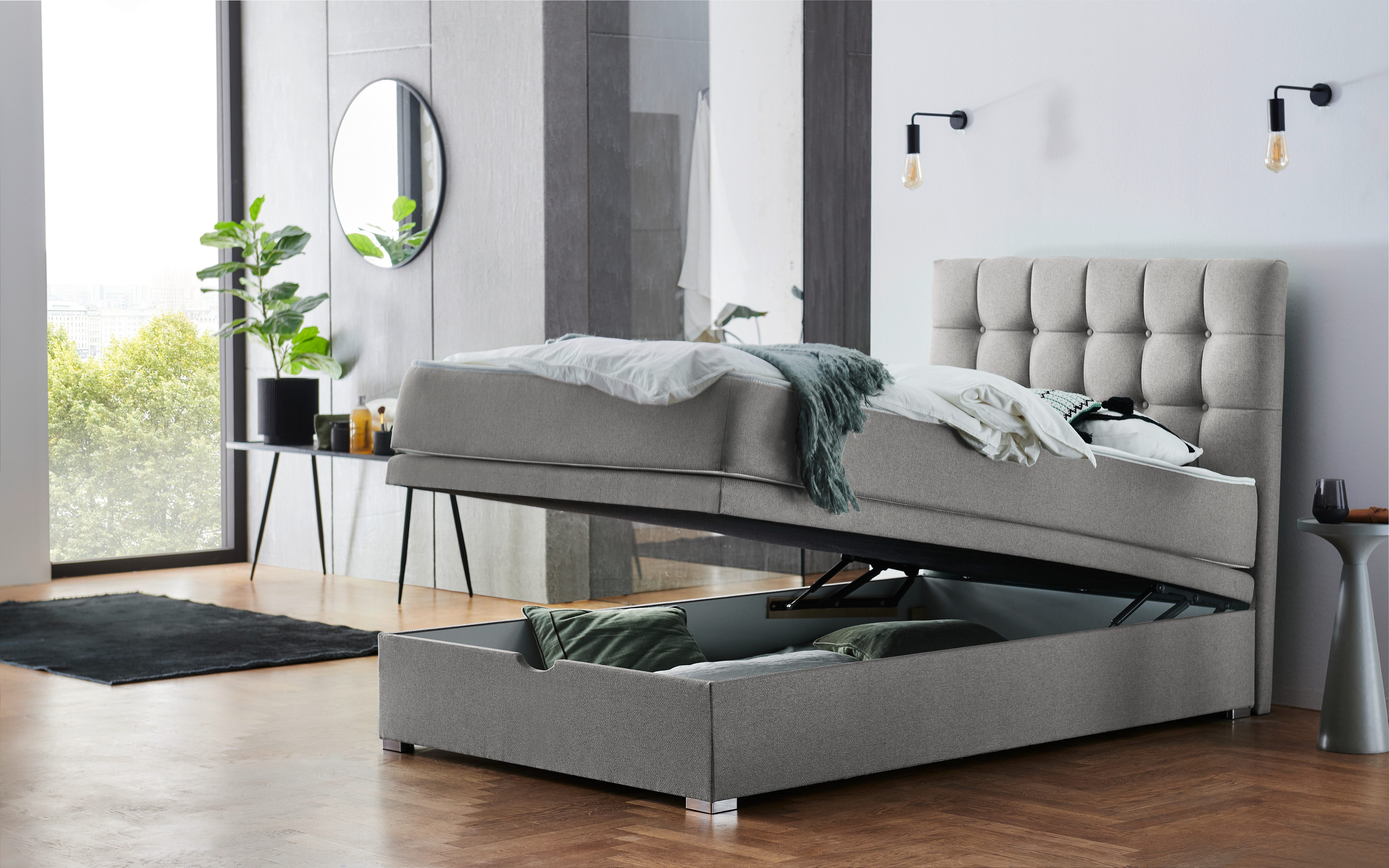 ATLANTIC home collection Boxbett Riona, erweiterbar zu Doppel- und Familienbett, wahlweise mit 120x200cm Taschen-Federkernmatratze oder ohne Matratze