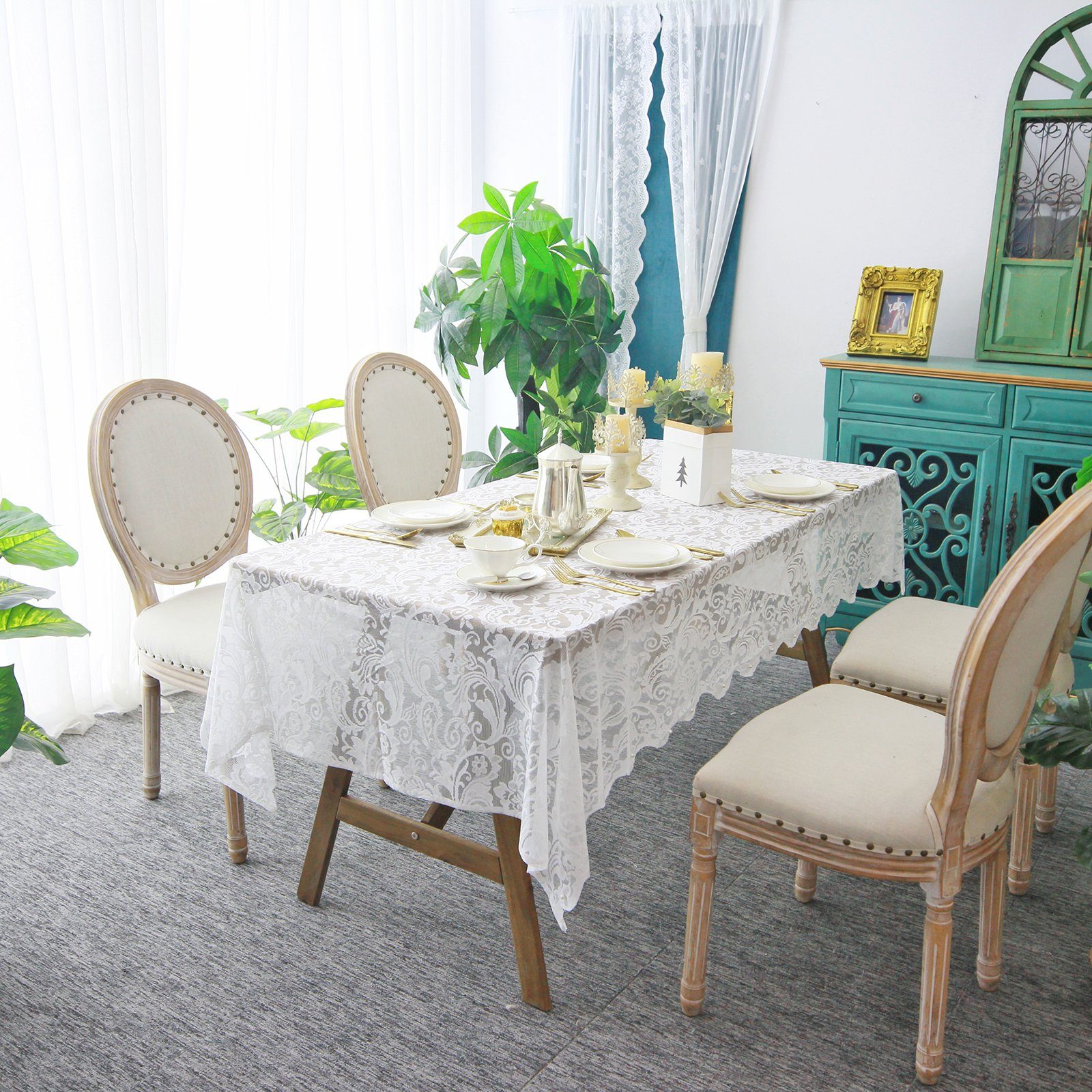Sunicol Tischdecke Voile Ruffle Tischdecke, Floral, günstig online kaufen