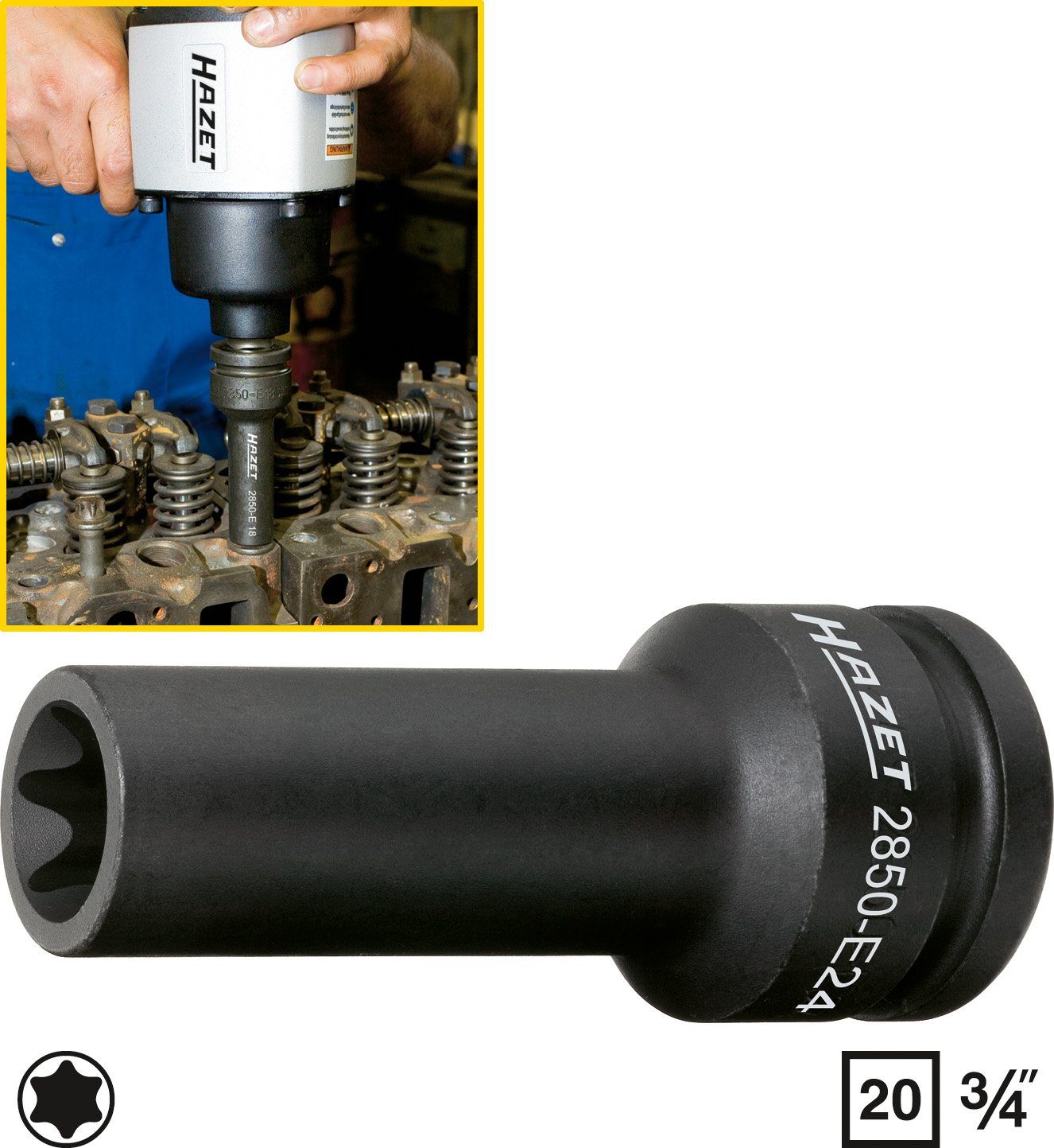 HAZET Zylinderkopf-Werkzeug, TORX® Steckschlüssel Hazet 2850-E24