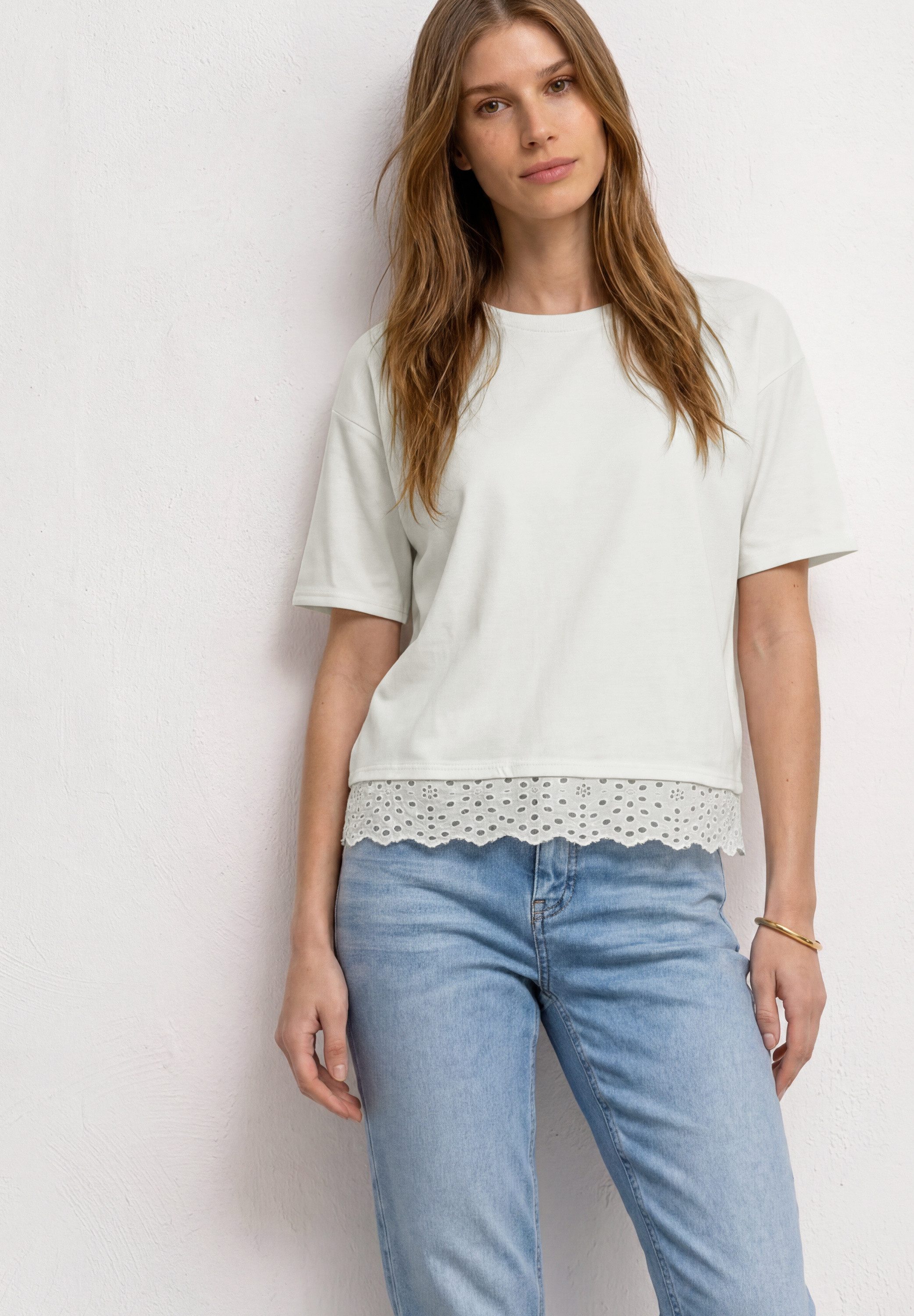 STREET ONE T-Shirt mit Spitzendetails