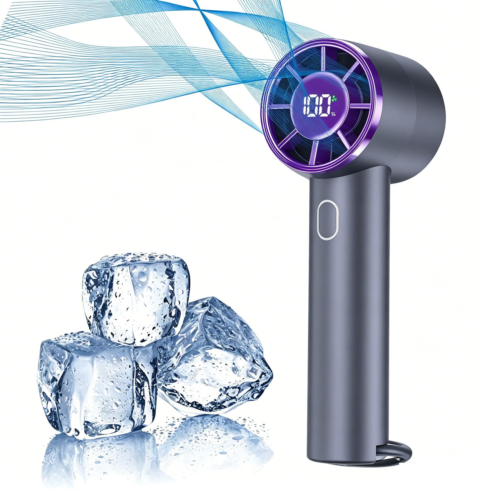 MOPUEA Handventilator Mini Akku Ventilator USB Leise 100 Stufen Tragbares Mit LED Anzeige, Leiser Turbo Luftstrom tragbar wiederaufladbar mit Display