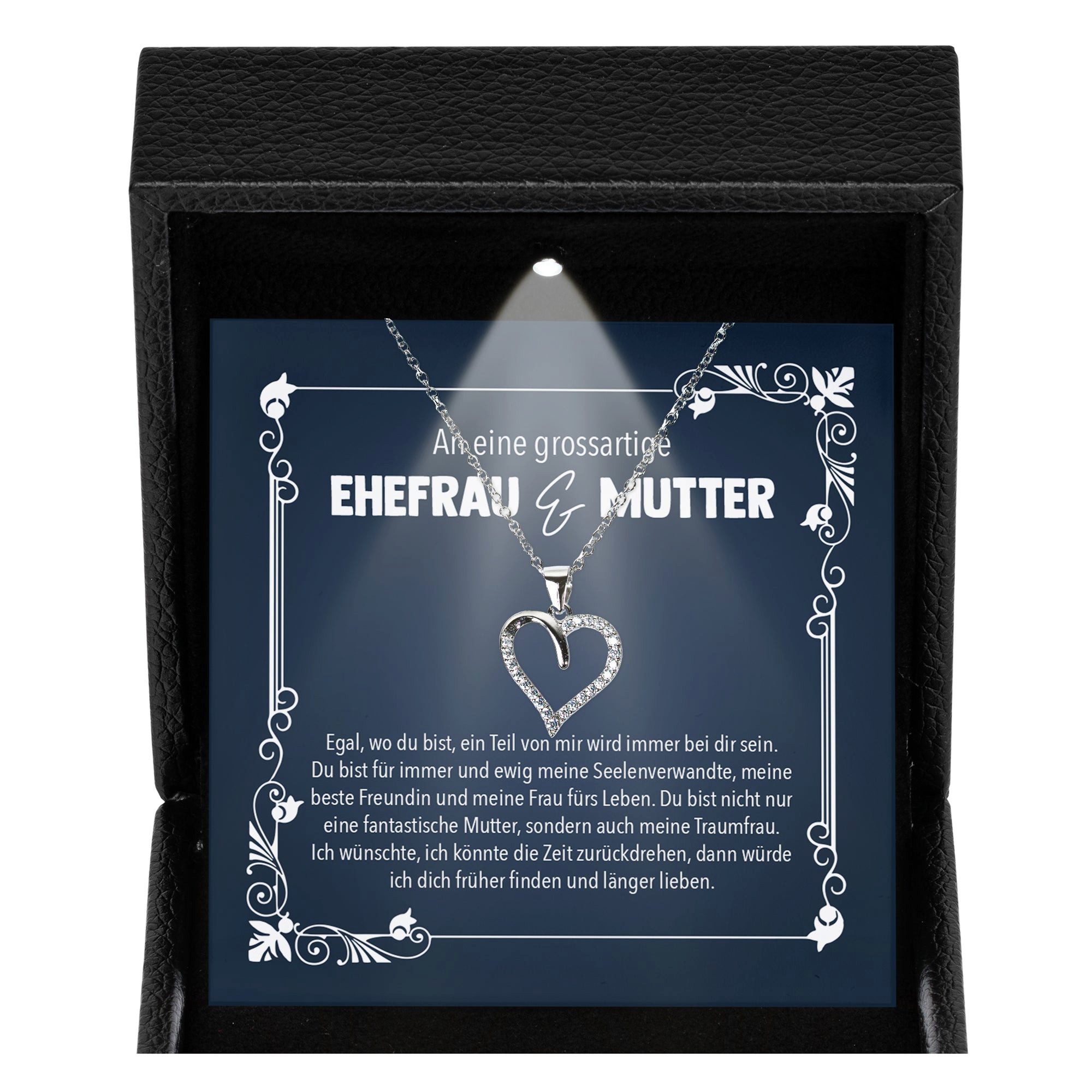 Valentinstagsgeschenk 22Feels Schmuckset Ehefrau Muttertag Geschenk Ich Liebe Dich Frauen Damen Halskette (Geschenkset), Silber 925/000, Geschenkset M