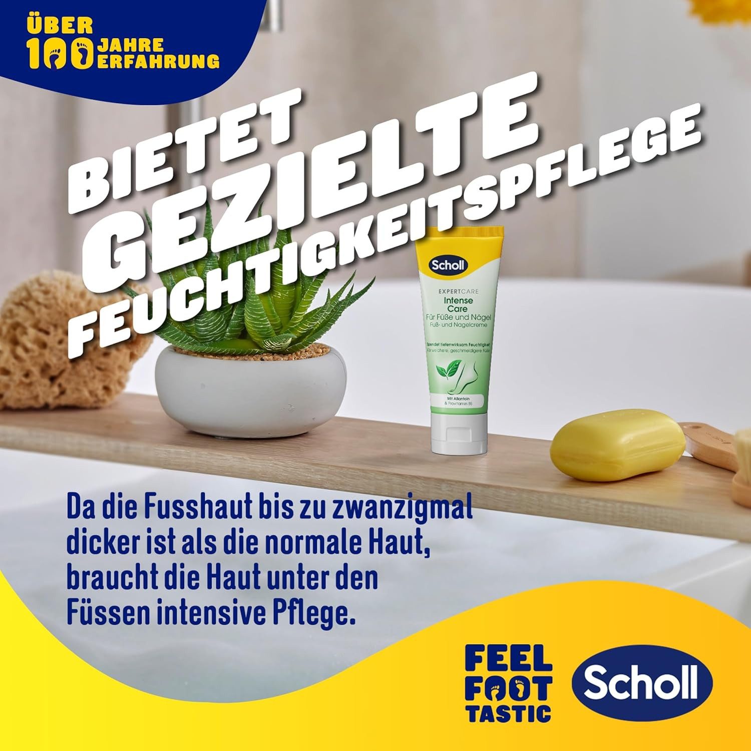 Scholl Fußcreme ExpertCare, reichaltige Fuß- und Nagelcreme für raue Füße