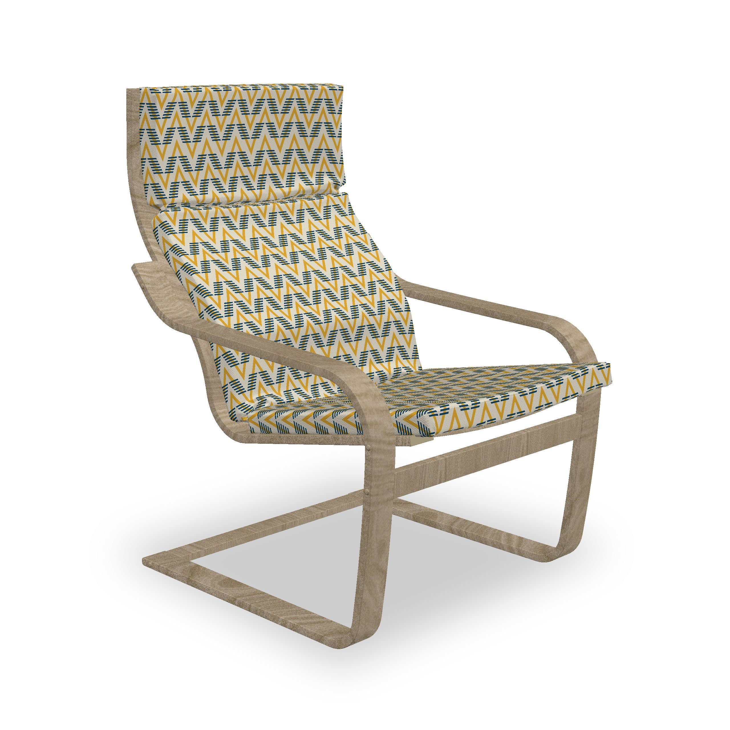 Hakenschlaufe Geometrische mit Reißverschluss, Muster mit und Sitzkissen Stuhlkissen Zigzags Stuhlkissen Abstrakt Abakuhaus