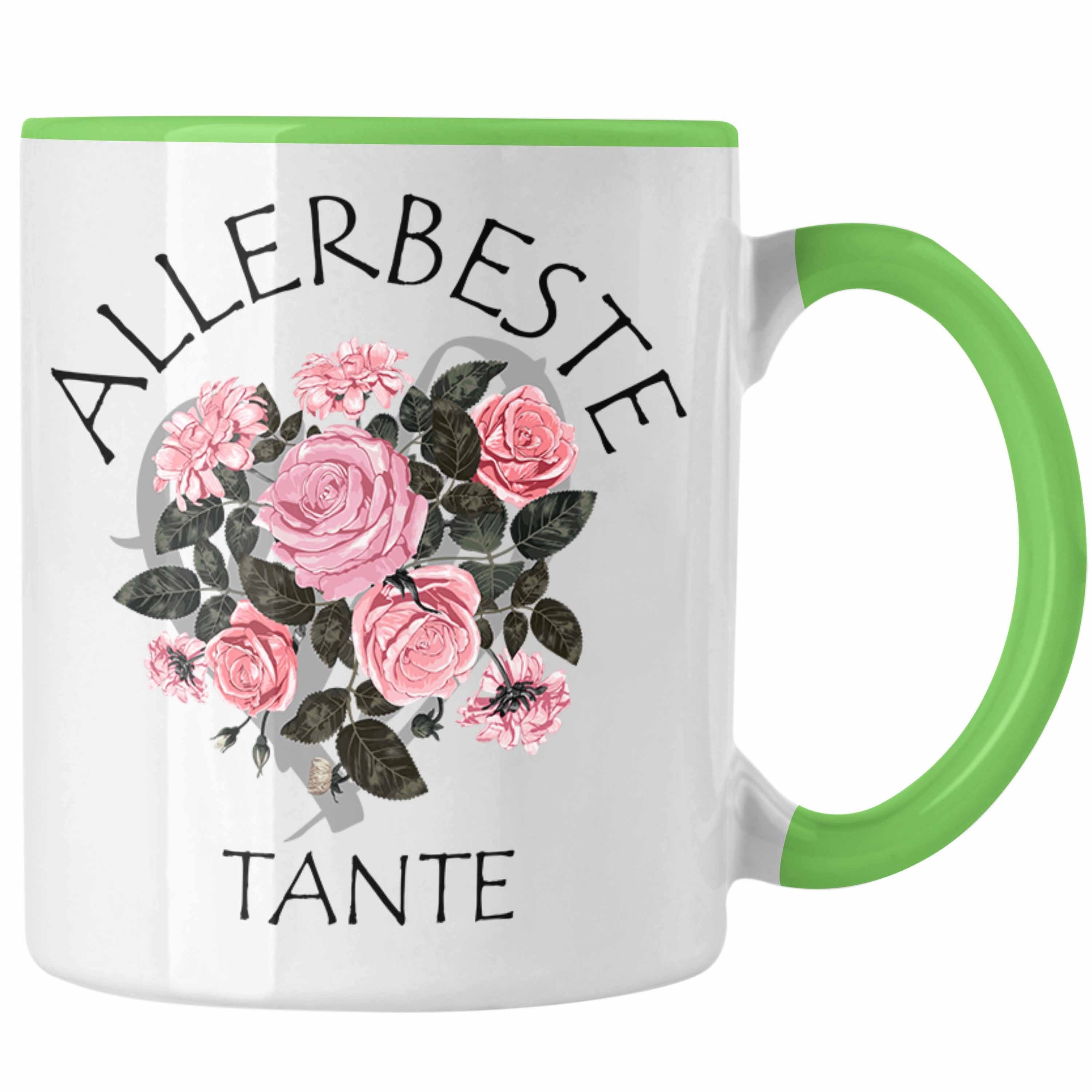 Trendation Tasse Trendation - Beste Tante Tasse Geschenk Kaffeetasse für Beste Tante der Welt Geschenkidee Geburtstag Grün