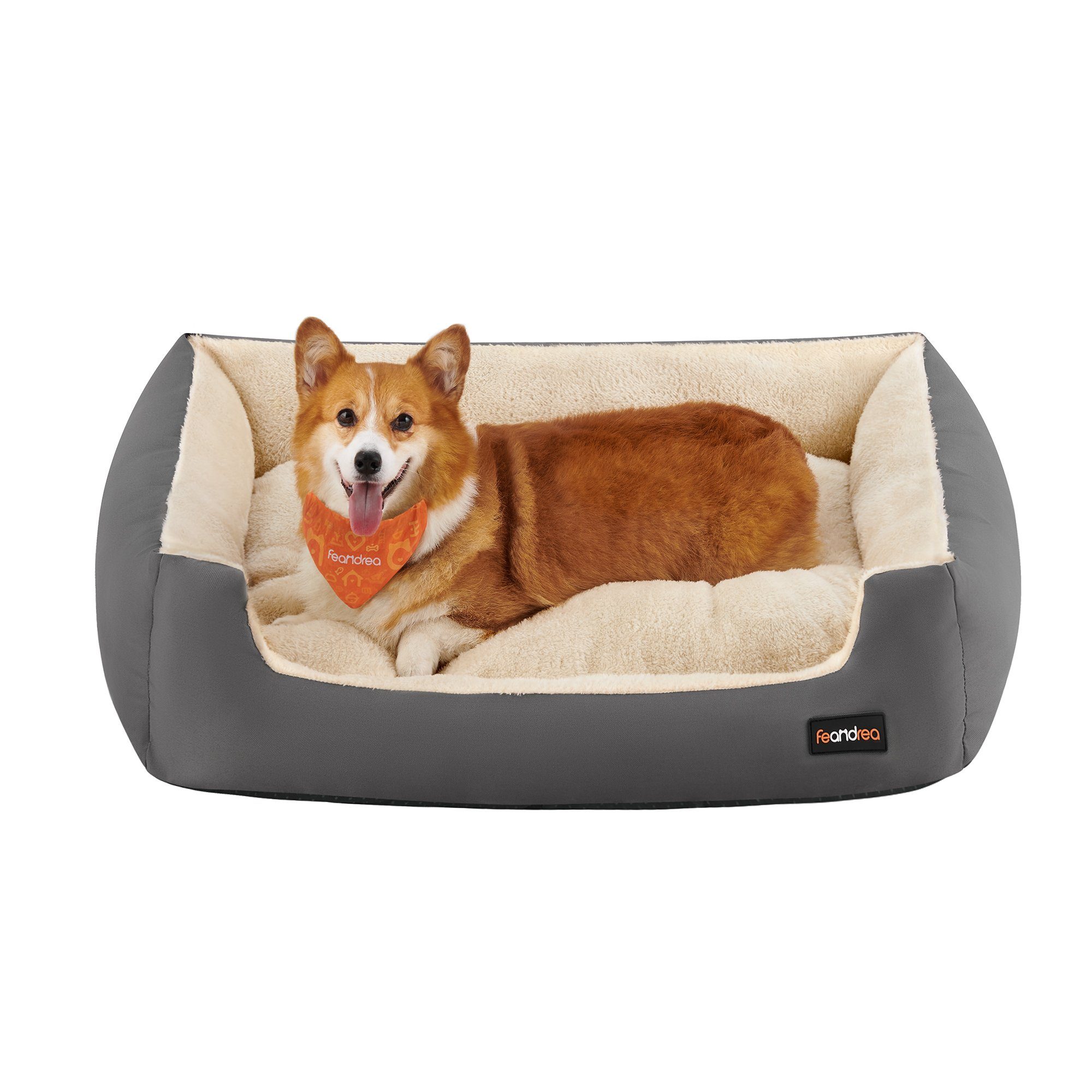 FEANDREA Tierbett, L/XL Hundebett, Hundekorb mit Wendekissen günstig online kaufen