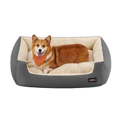 FEANDREA Tierbett, L/XL Hundebett, Hundekorb mit Wendekissen