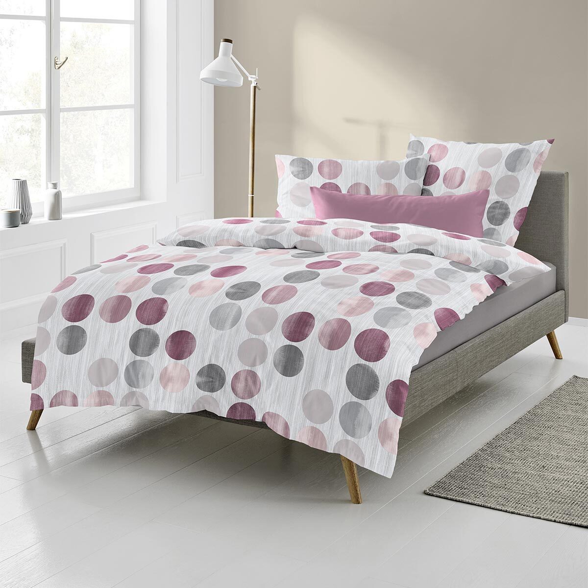TRAUMSCHLAF Bettwäsche Punkte, Biber, 2 teilig, Winterbettwäsche in warmer günstig online kaufen