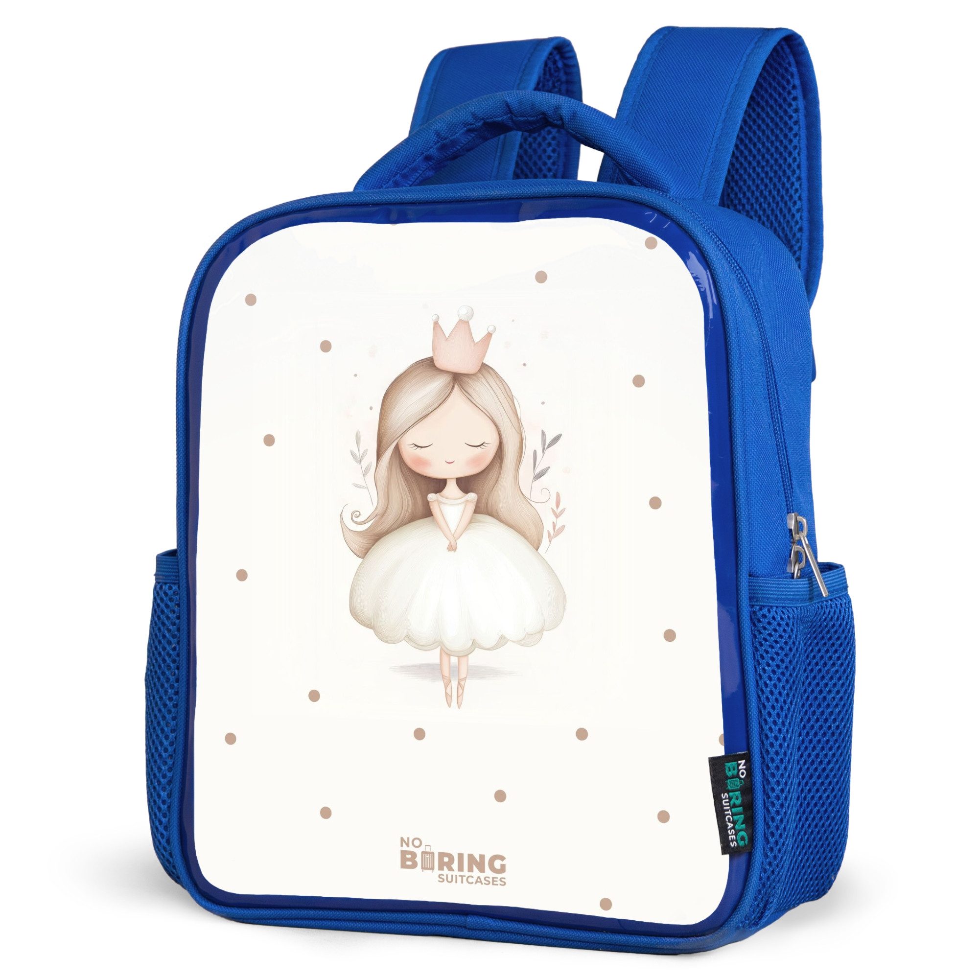 Rucksack Ballerina Prinzessin zwischen beigen Tupfen