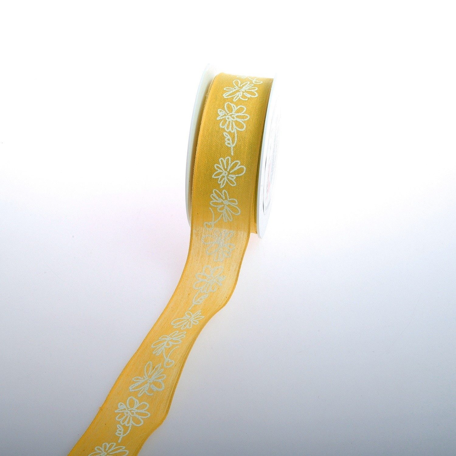 Deko AS Geschenkband 6Dekoband "Fleur Blanche" goldgelb 25mm 20m 6357-25-20-136, mit Drahtkante
