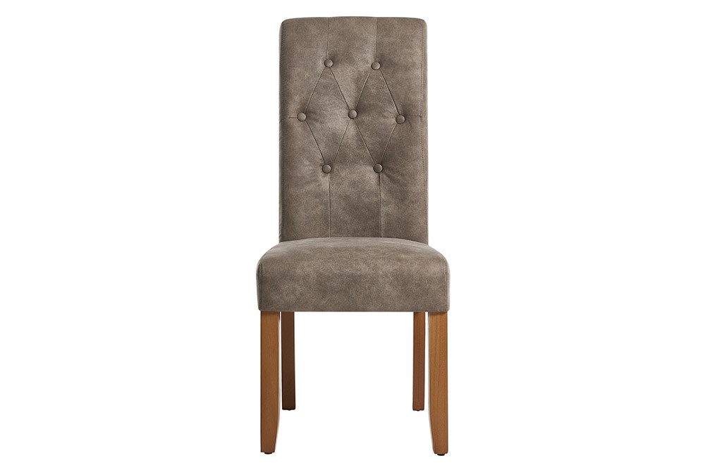 riess-ambiente Esszimmerstuhl CASA taupe/natur · Massivholzstuhl mit Zierkn günstig online kaufen