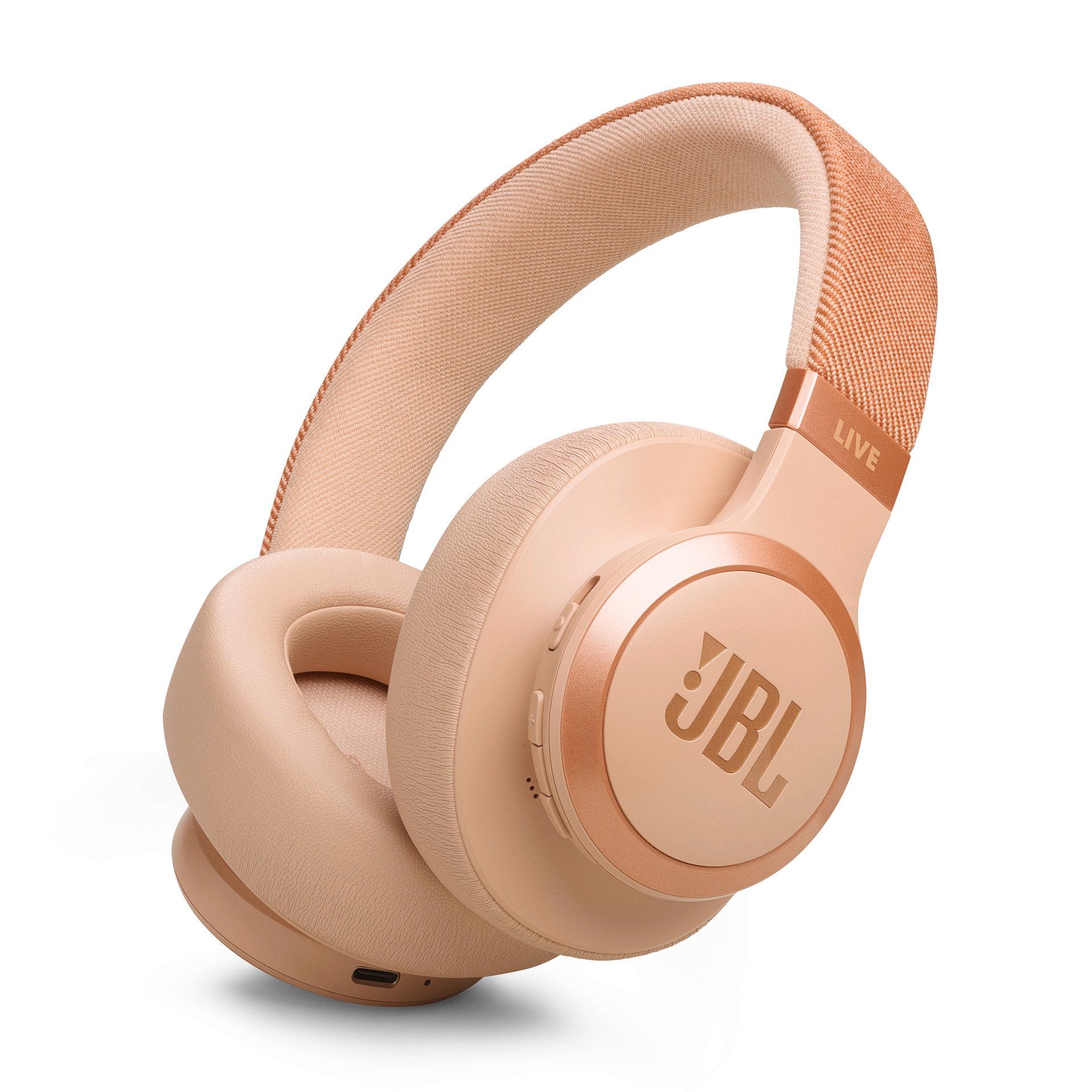 JBL LIVE 770NC mit JBL Signature Sound und Surround Sound wireless Kopfhörer (Adaptive Noise-Cancelling, Multi-Point-Verbindung, Transparenzmodus, Alexa, Google Assistant, Kabelloser Over-Ear-Kopfhörer mit True Adaptive Noise Cancelling) Beige