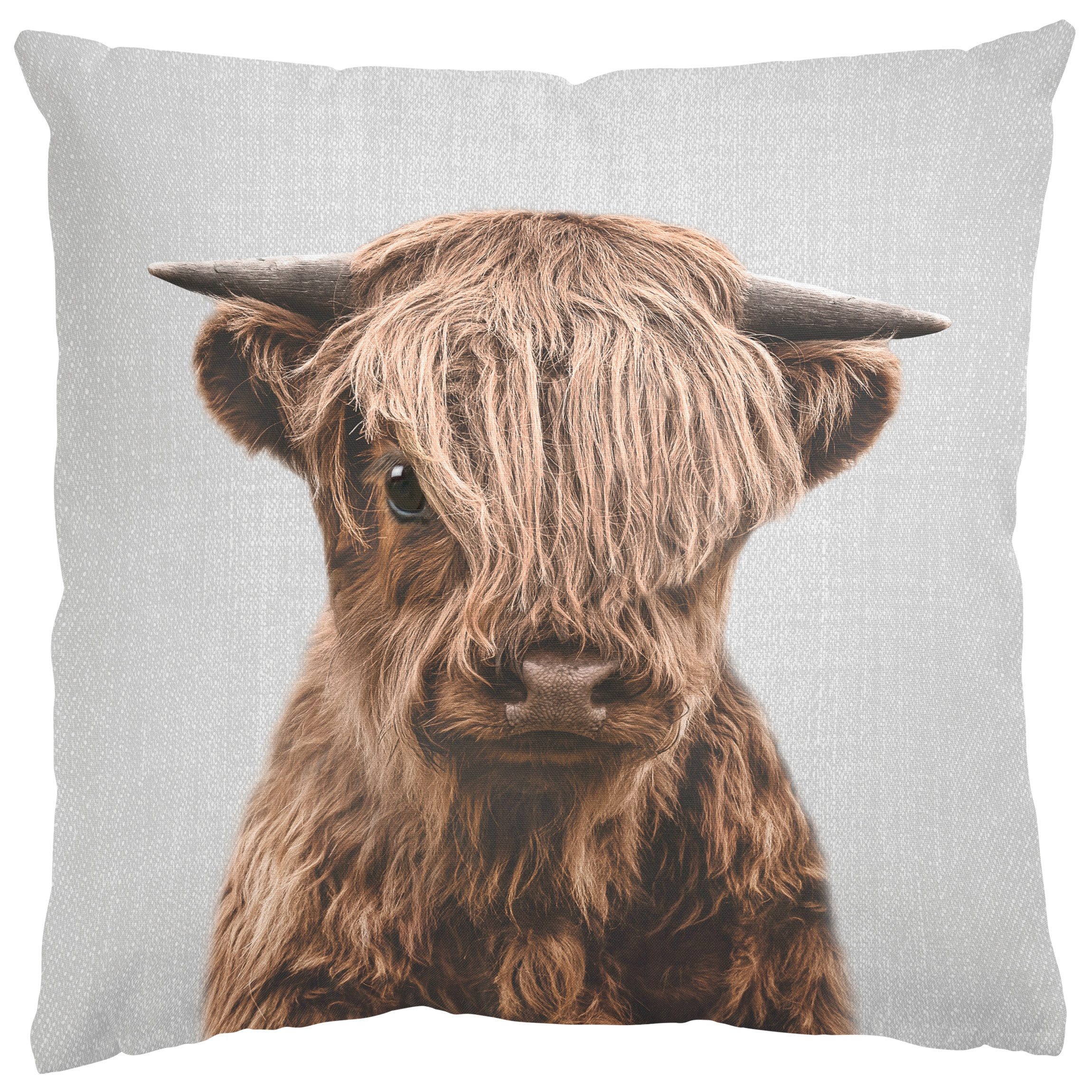 Bilderdepot24 Dekokissen drinnen / draußen Kissenhülle schwarz weiss Tiere Motiv, Bezug mit / ohne Füllung Zierkissen Outdoor Sofa Bett