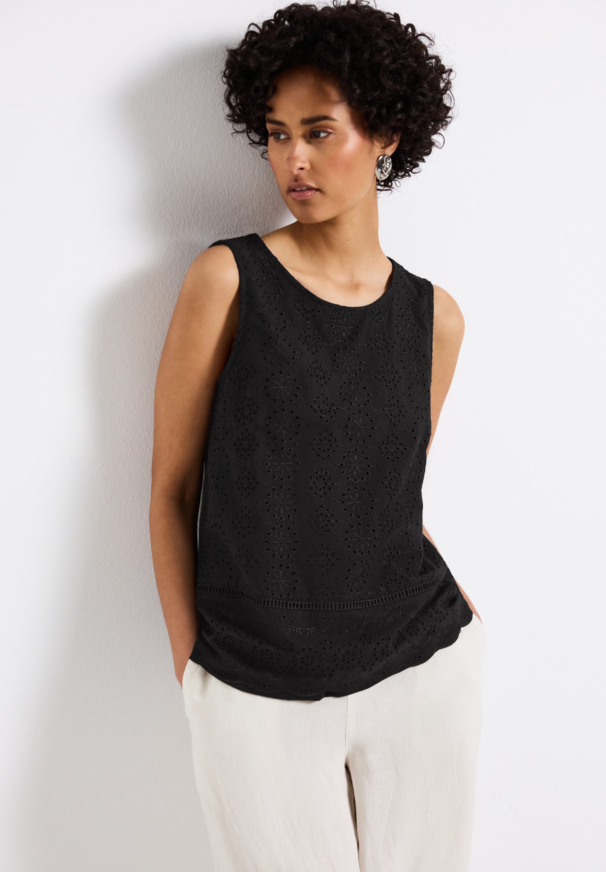 STREET ONE Shirttop mit Zierstickerei