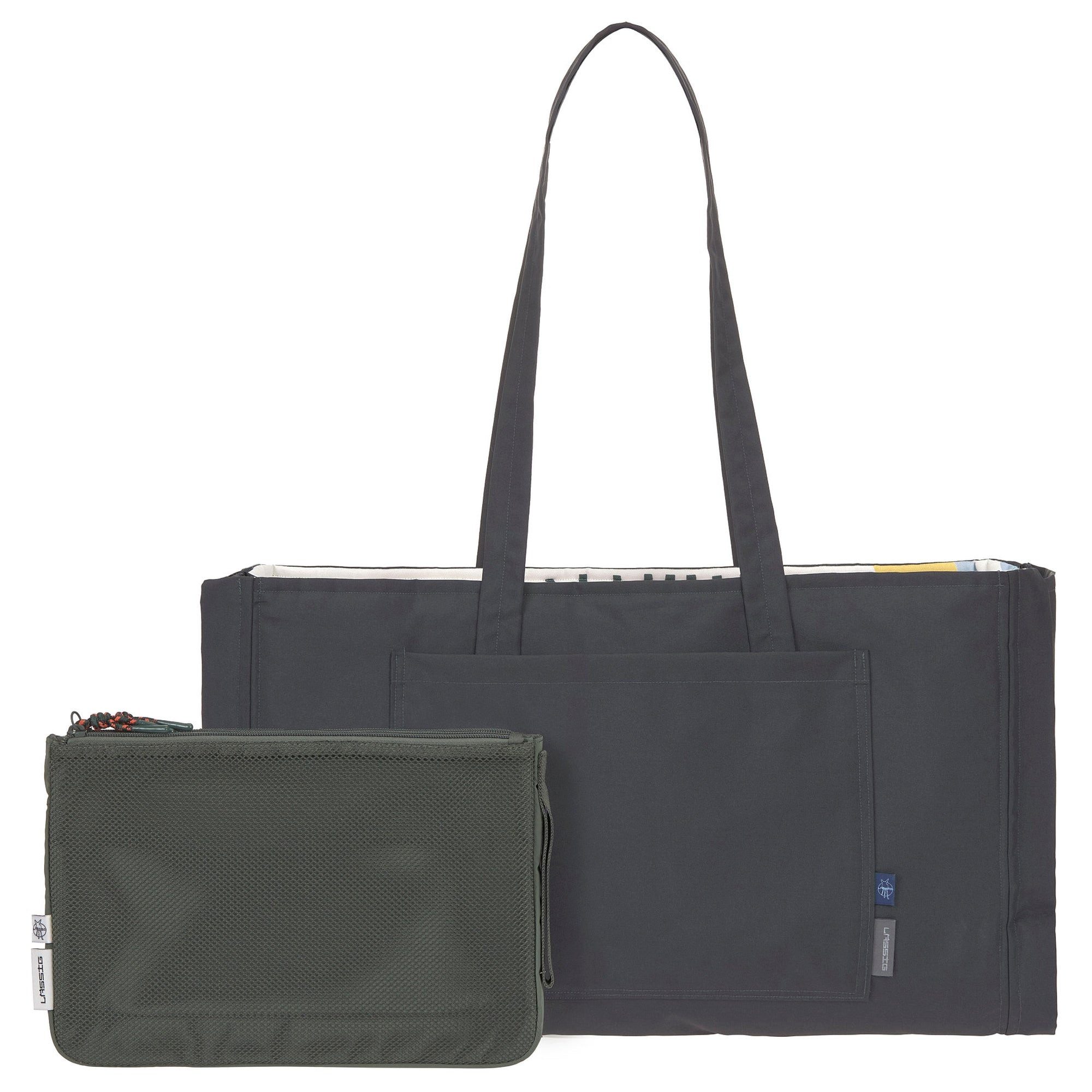 LÄSSIG Shopper Mamaki - Tragetasche und Organizer 2tlg. Set (anthracite/olive)