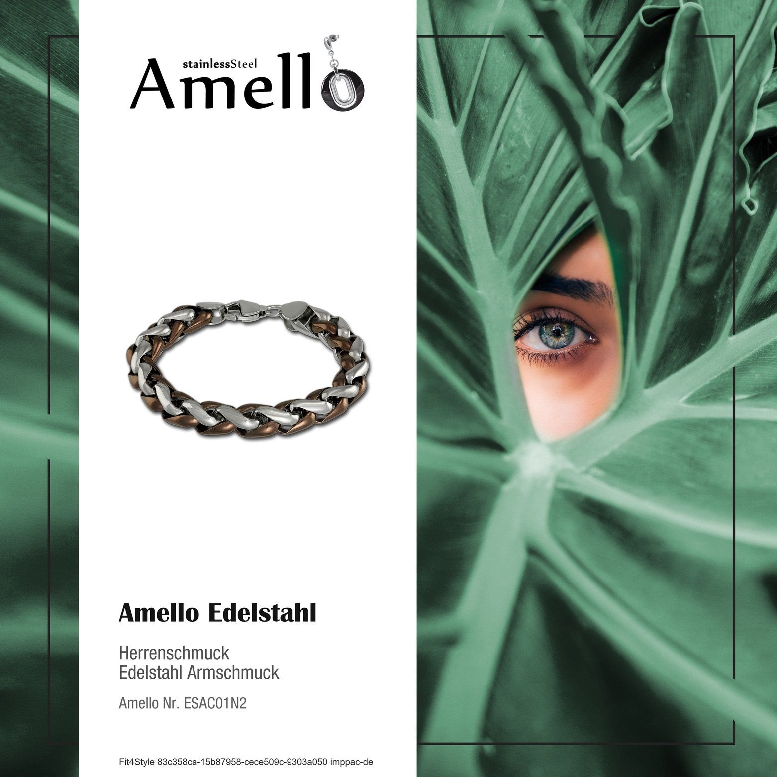 Amello Edelstahlarmband Amello geflochten Armband (Armband), 333), Herren roségold (Rosegold Edelstahl, vergoldet bronzefarben Armband