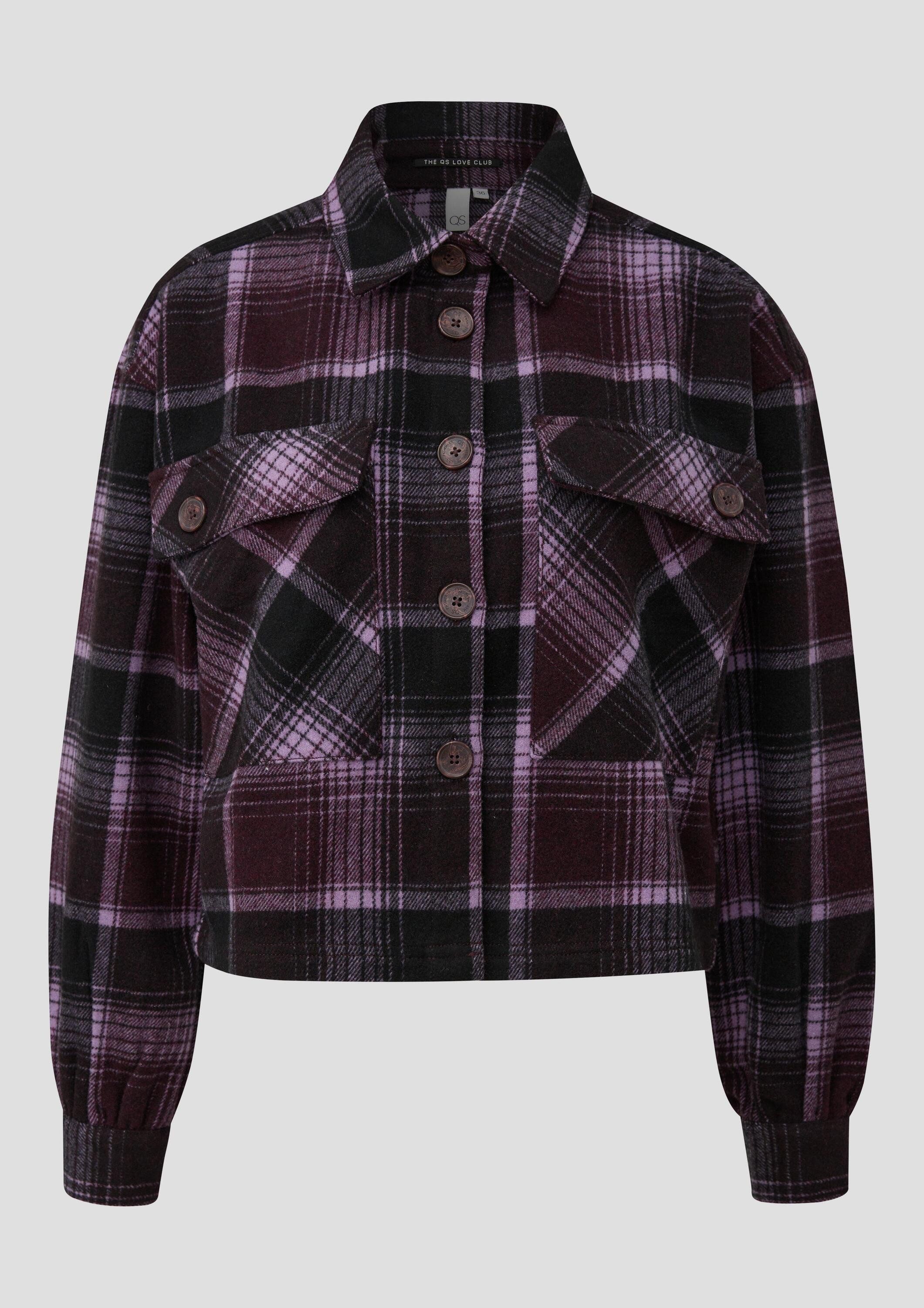 QS Hemdjacke Bluse Karo-Overshirt