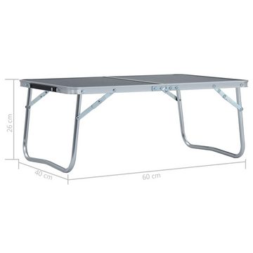 vidaXL Campingtisch Klappbarer Campingtisch Grau Aluminium 60 x 40 cm