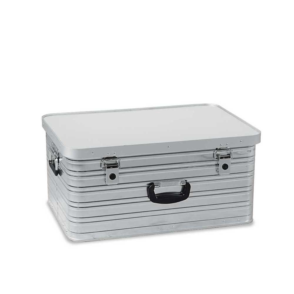 BRB-Lagertechnik Aufbewahrungsbox Aluminium-Behälter, LxBxH 645x455x305 mm, 69 Liter, staub- und spritzwasserdicht, Schutzecken/Umlaufsicken zur Verstärkung