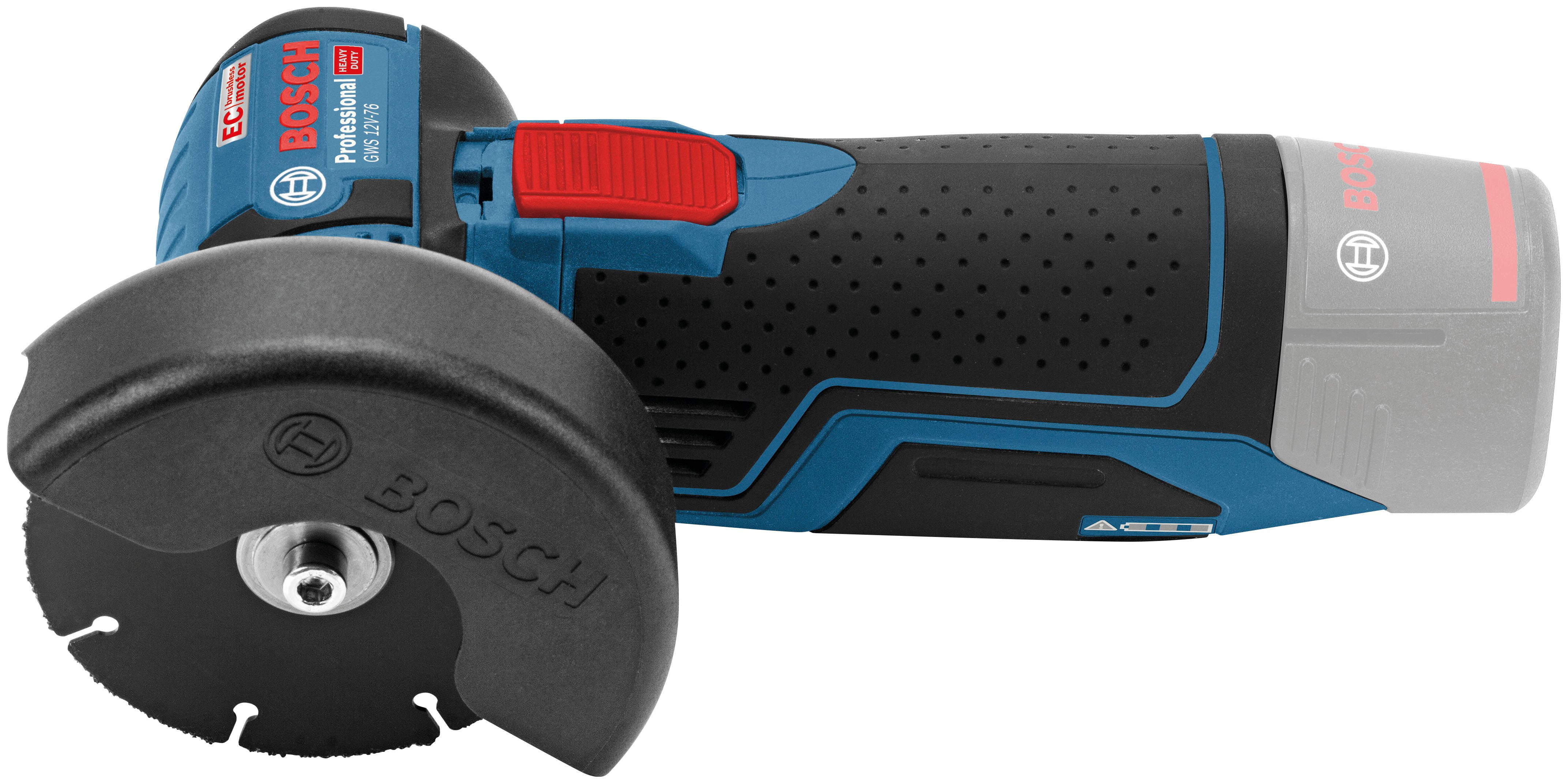 Bosch Professional Akku-Winkelschleifer »GWS 12V-76 PROFESSIONAL«, Schleifspindelgewinde M 5, Ohne Akku und Ladegerät
