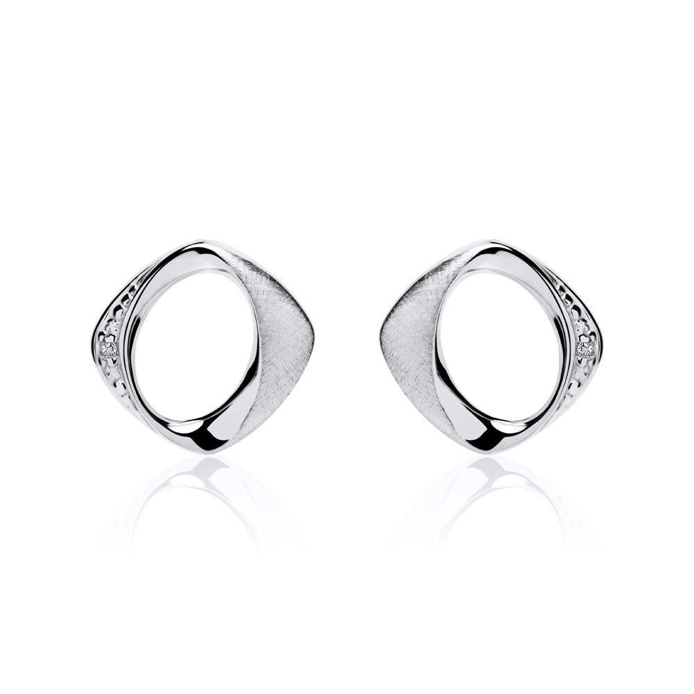 Unique Paar Ohrstecker 585er Weißgold O...