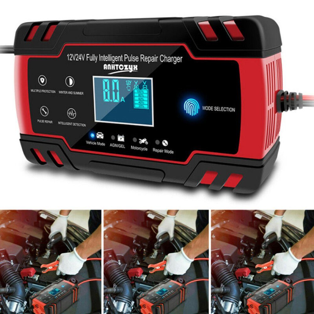 Profi Batterieladegerät, 12 V/8 A 24 V/4 A intelligentes Autobatterie-Ladegerät