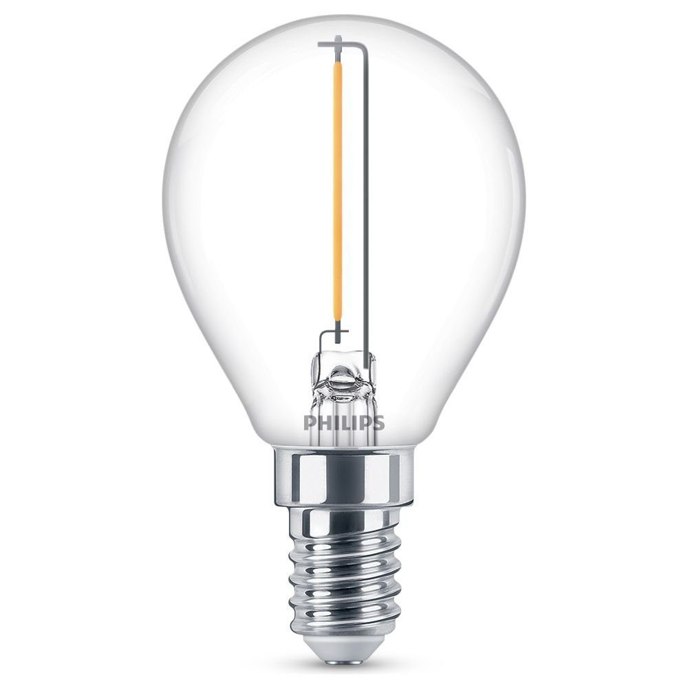 Philips LED-Leuchtmittel LED Lampe ersetzt 15W, E14 Tropfen P45, klar, n.v,  warmweiss
