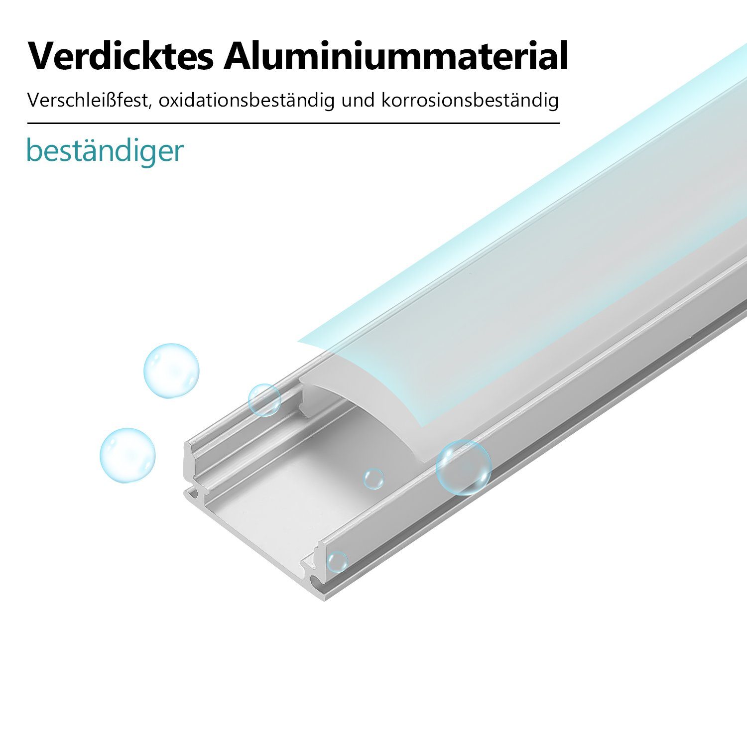 Schiene Lospitch Alu Aluminium U-form 10x1M Profil Aluprofil Leiste LED-Stripe-Profil LED