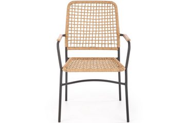 Konsimo Gartenstuhl Gartenstuhl PTARMICA, Boho-Stil, synthetisches Rattan