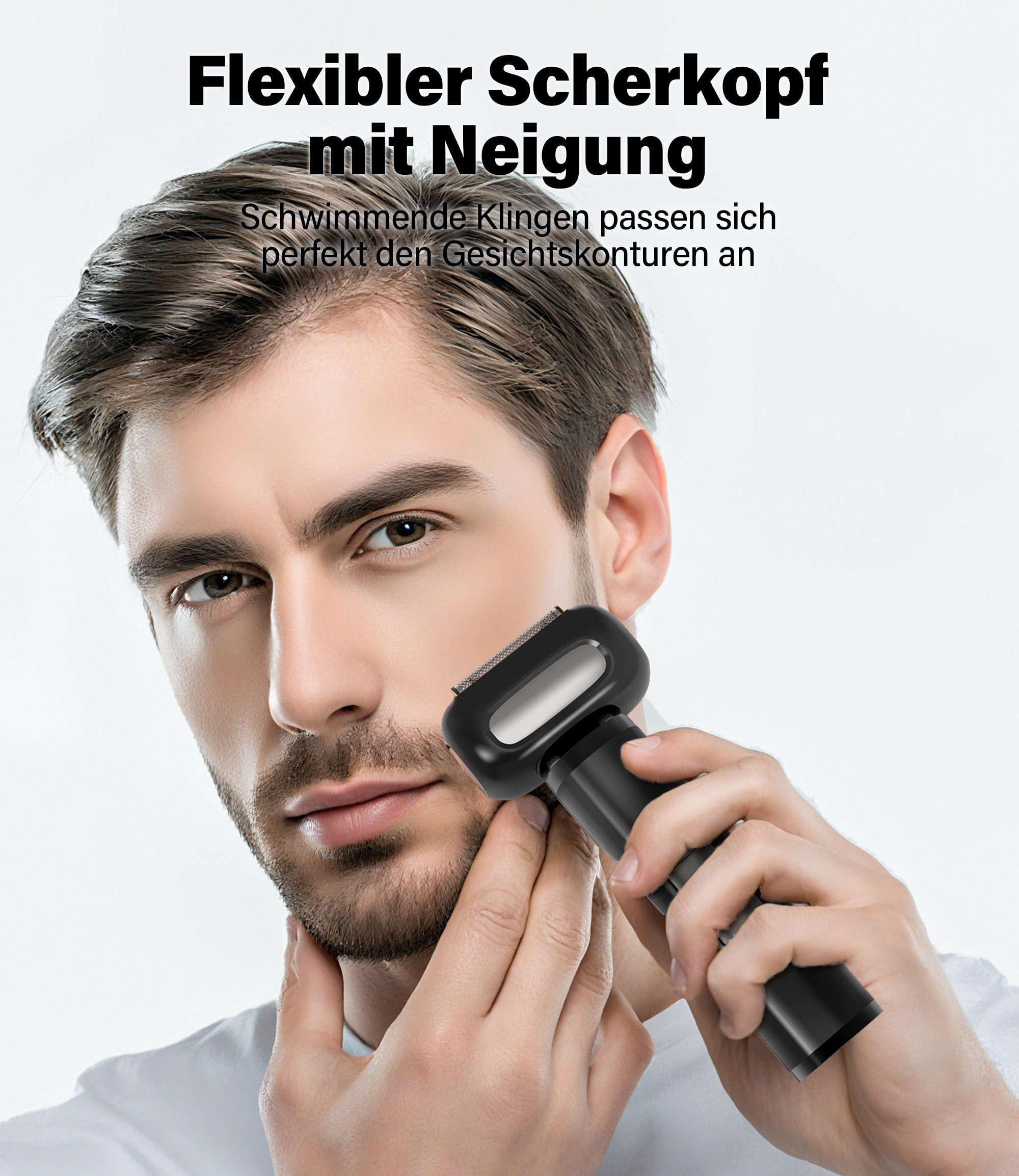 ANYSUN Elektrorasierer Rasierer Herren Elektrisch Elektrorasierer für Männer, IPX7 Waschbarer, Haartrimmer &Reinigungsburste, Wet&Dry