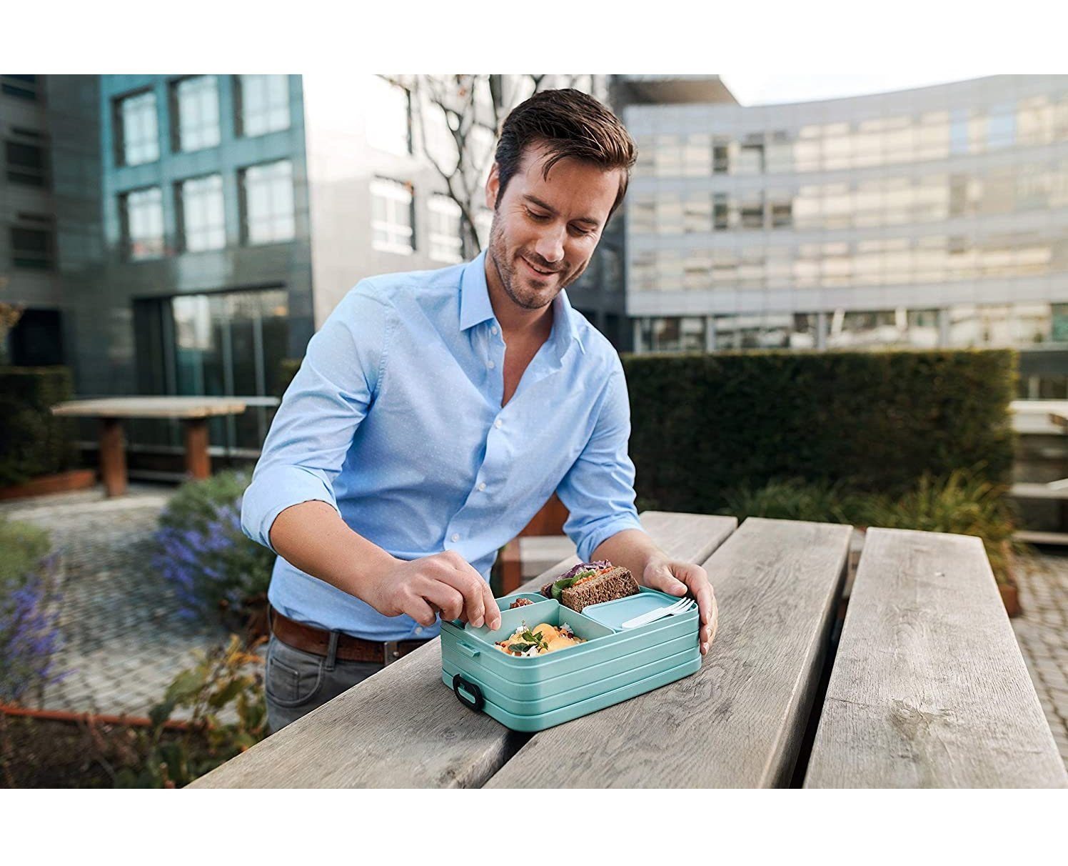 Mepal Lunchbox Bento-Lunchbox Take A Break, Nordic red, large, großzügige Fächeraufteilung, perfekt für unterwegs