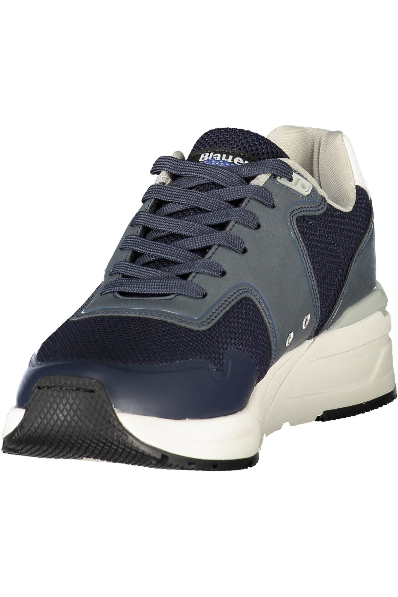 Blauer Sneaker Blauer Herrensportschuh in Blau mit Kontrasten und