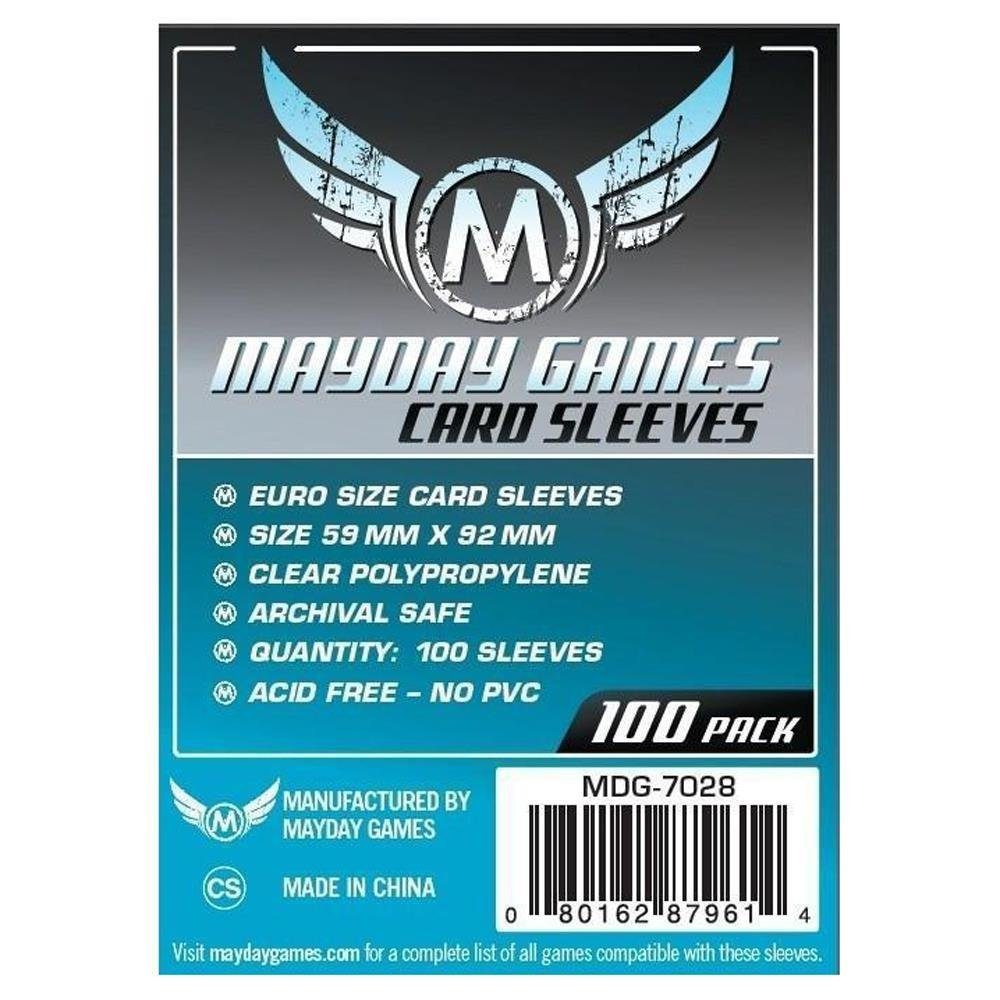 Mayday Games Spiel Standard Euro Hüllen 59x92mm 100 Stück 7028