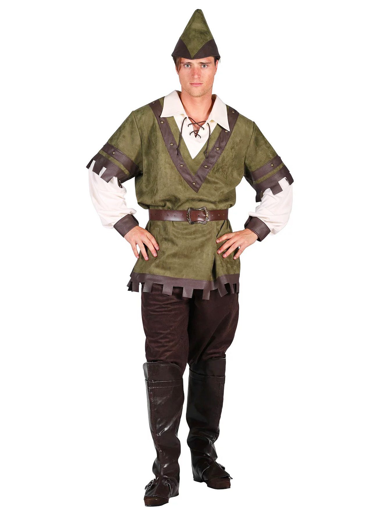 thetru Kostüm Robin Hood Kostüm grün, Der Held von Sherwood Forest im klassischen Look