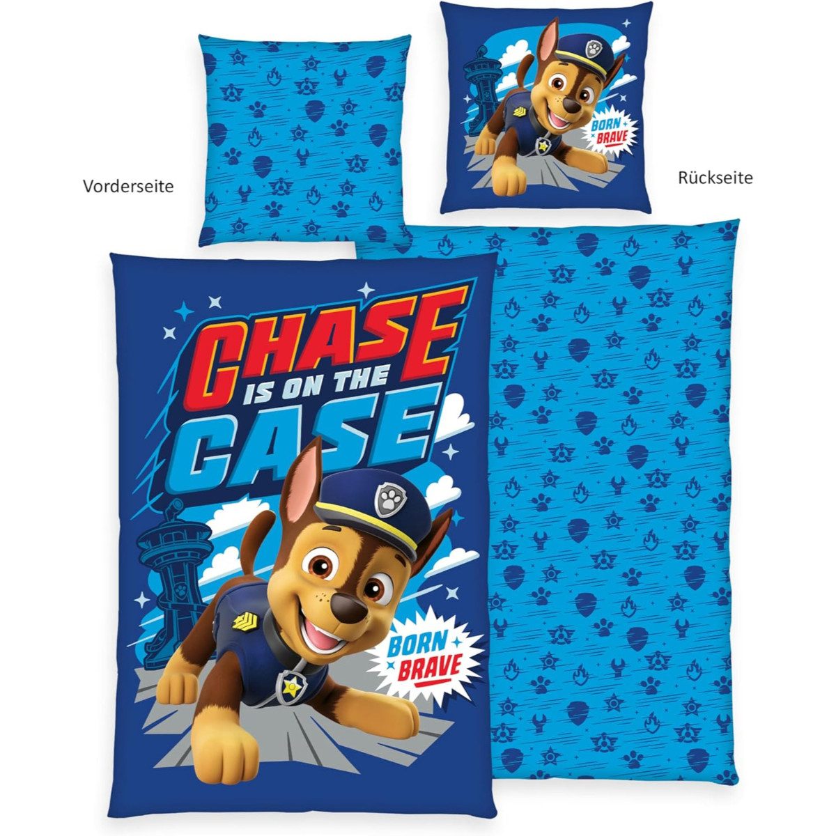 PAW PATROL Kinderbettwäsche 135 x 200 cm Baumwolle Kinder Bettset 2 teilig Wendemotiv