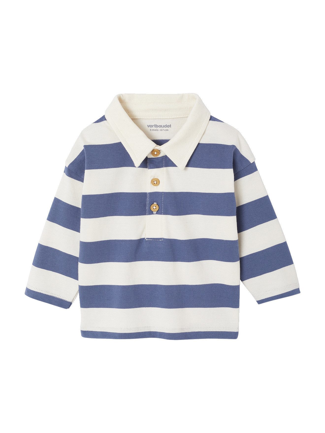 Langarm-Poloshirt Baby Poloshirt mit breiten Streifen